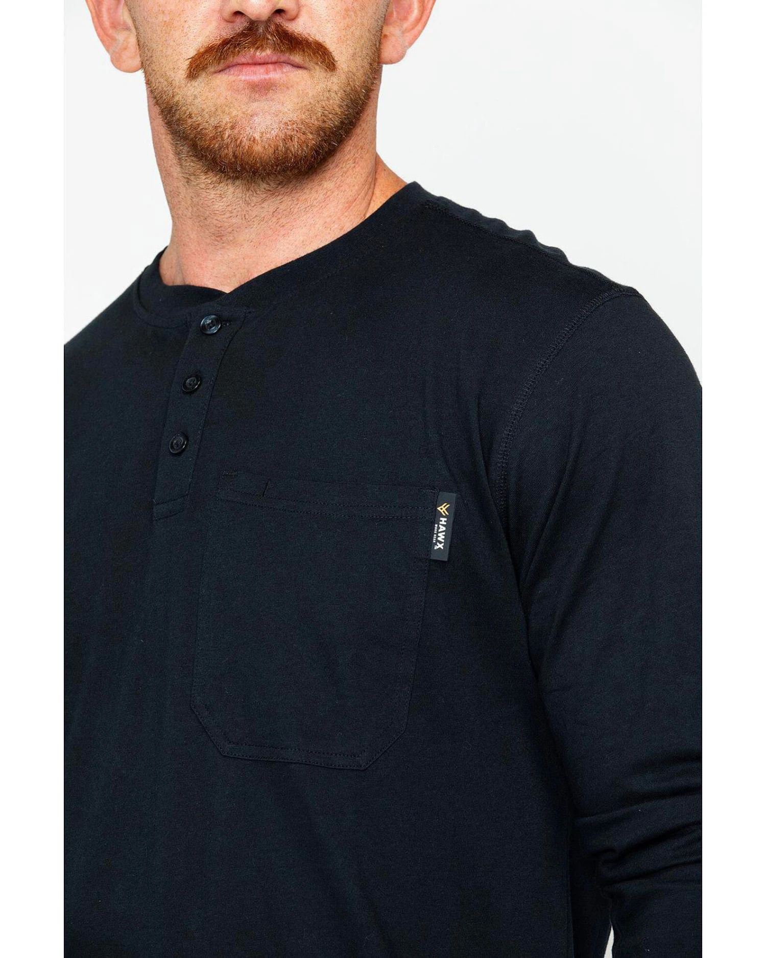 Hawx Men's Pocket Henley Work Shirt - Big & Tall - Image 4