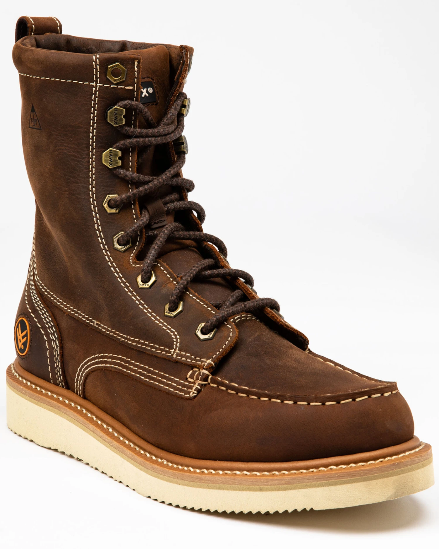 Hawx Men's 8" Grade Work Boots - Moc Toe - Image 6