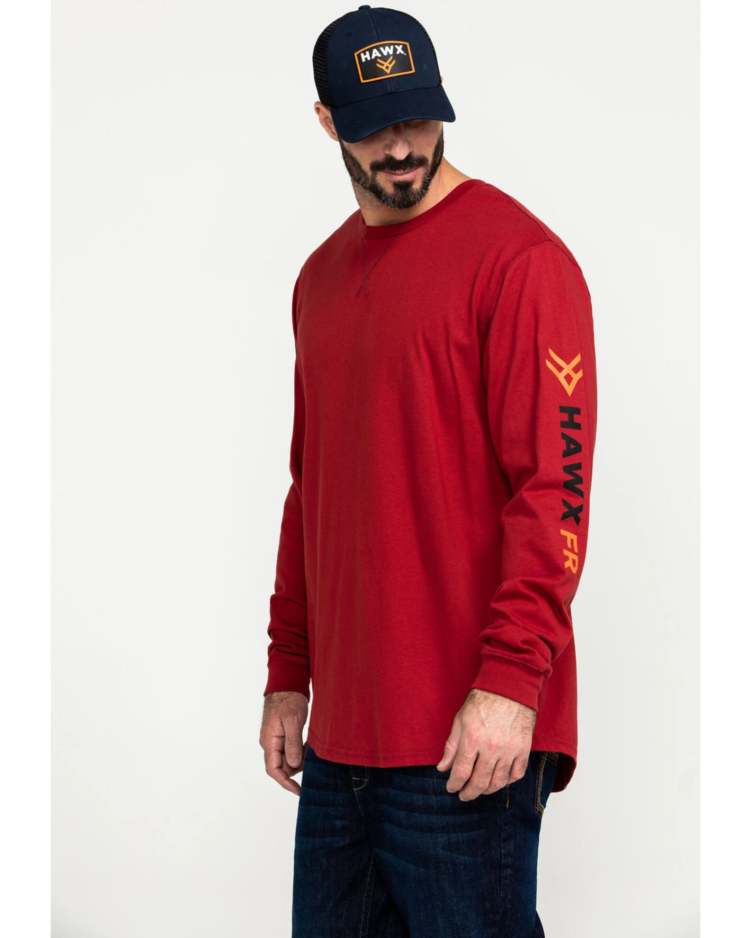 Hawx Men's FR Logo Long Sleeve Work T-Shirt - Tall - Image 3