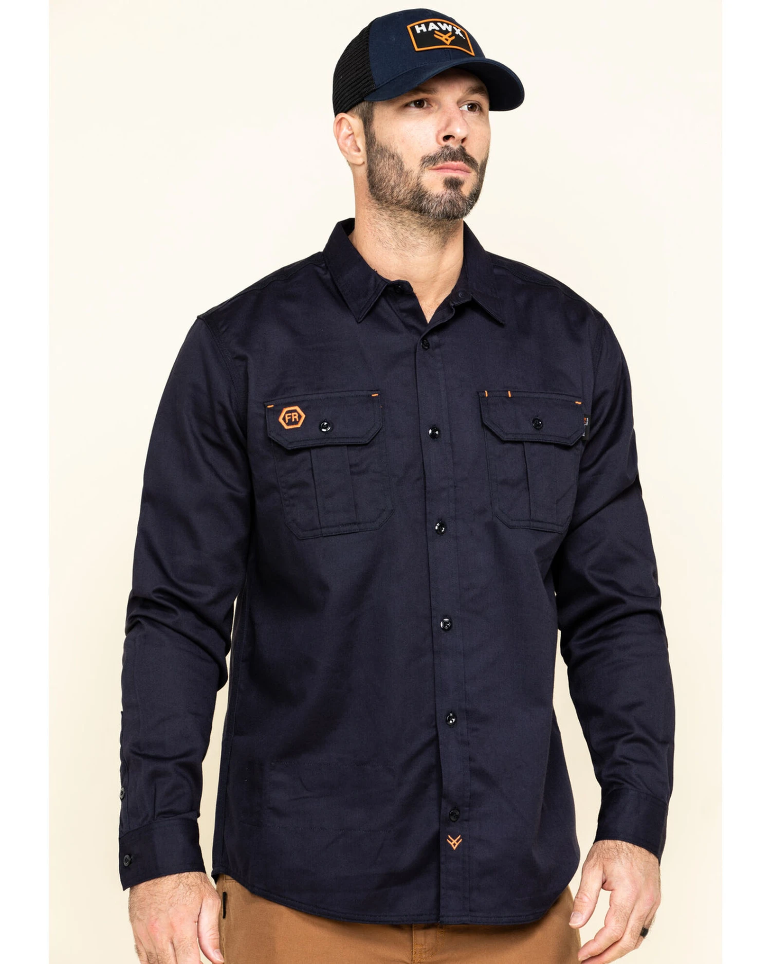 Hawx Men's FR Long Sleeve Button-Down Work Shirt
