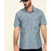 Hawx Men's Rancho Chambray Solid Short Sleeve Work Shirt 