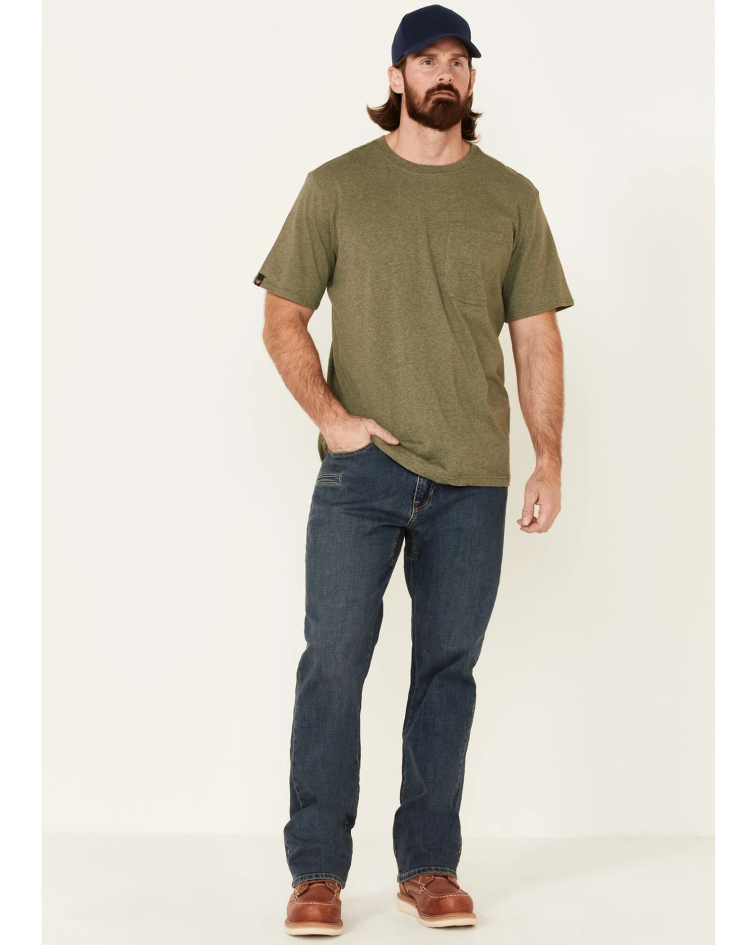 Hawx Men's Medium Wash Stretch Straight Work Jeans