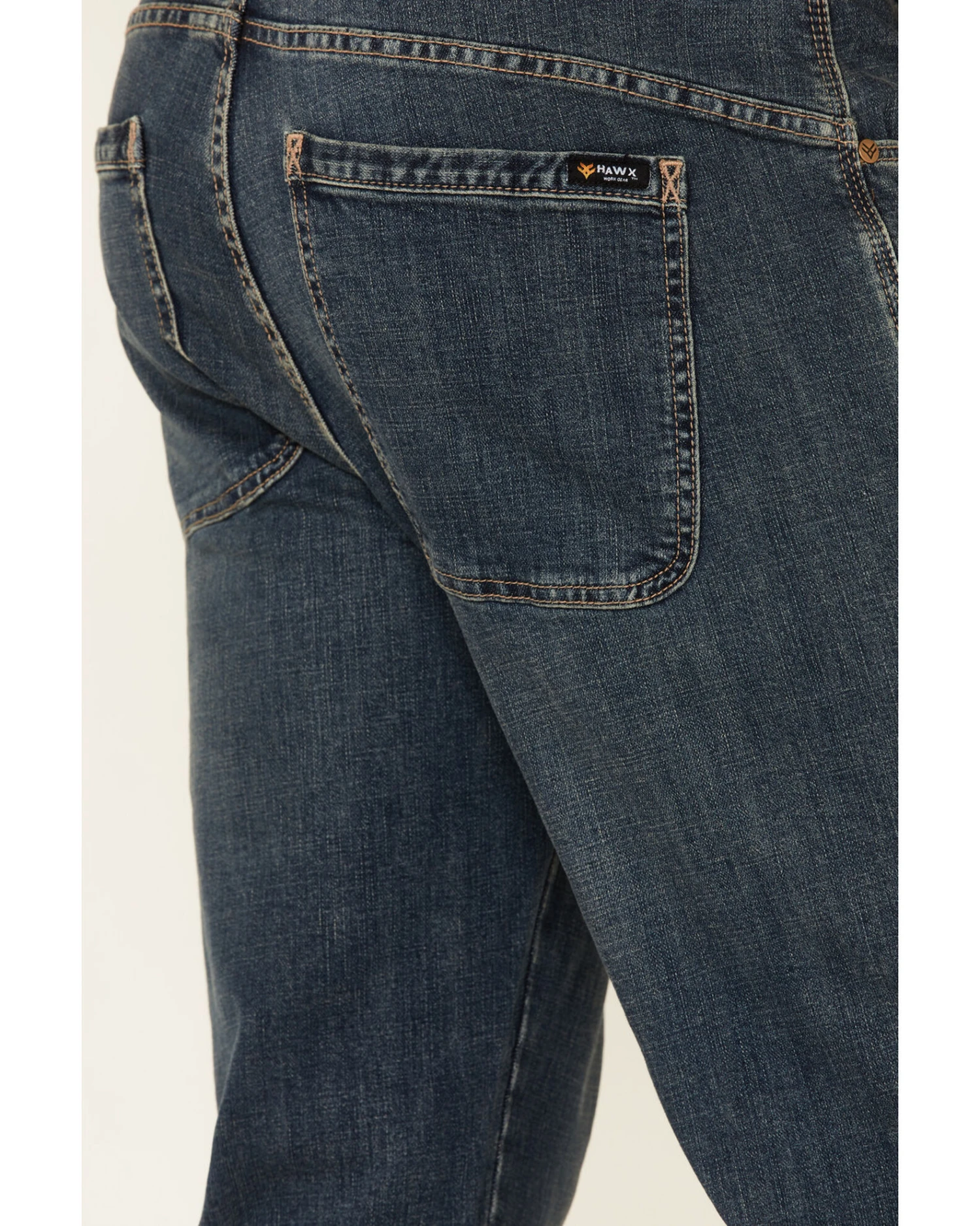Hawx Men's Medium Wash Stretch Straight Work Jeans - Image 3