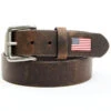 Hawx Men's Brown Leather Flag Tip Belt