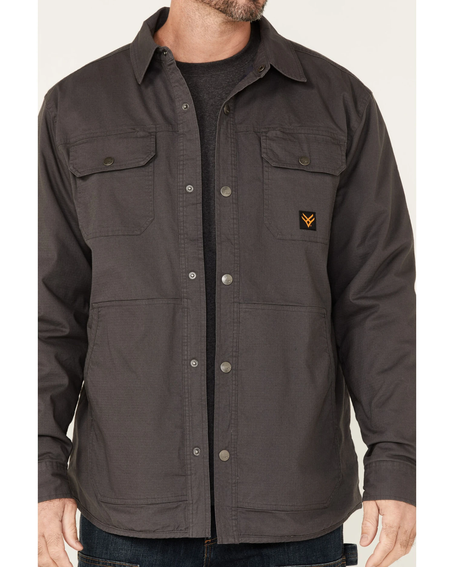 Hawx Men's Gordon Stretch Ripstop Snap-Down Work Shirt Jacket