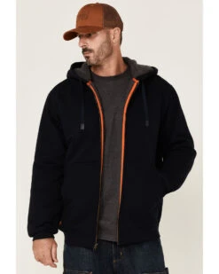 Hawx Men's Navy Sherpa Lined Zip-Front Hooded Work Jacket 