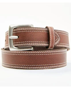 Hawx Men's Brown Triple Contrast Stitch Leather WorkĀ Belt