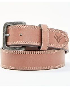 Hawx Men's Brown Pebbled Logo Buckle LeatherĀ Belt