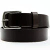 Hawx Men's Dark Brown Beveled Edge Leather Belt