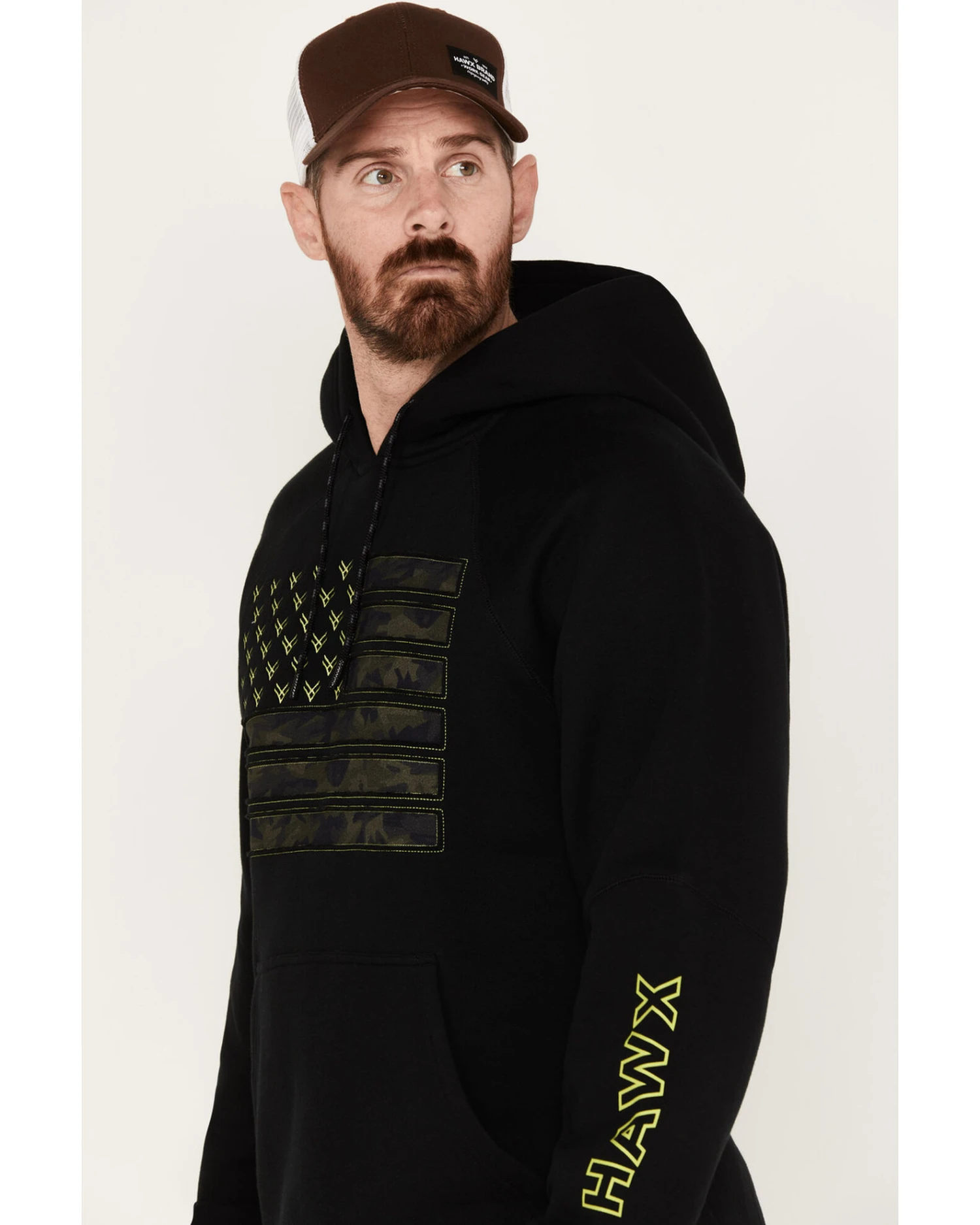 Hawx Men's Camo Flag Graphic Fleece Hooded Sweatshirt - Image 2